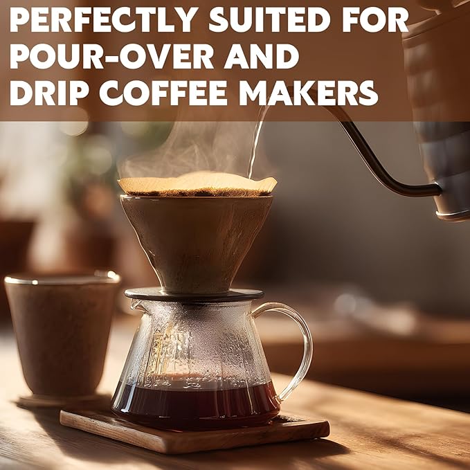 DTFMZOV 200 Count Coffee Filters #1, Disposable Coffee Filters, U Shape Natural Unbleached Coffee Paper Filter for Pour Over and Drip Coffee Maker, Suitable for Home Coffee Shop (1-2 Cup)