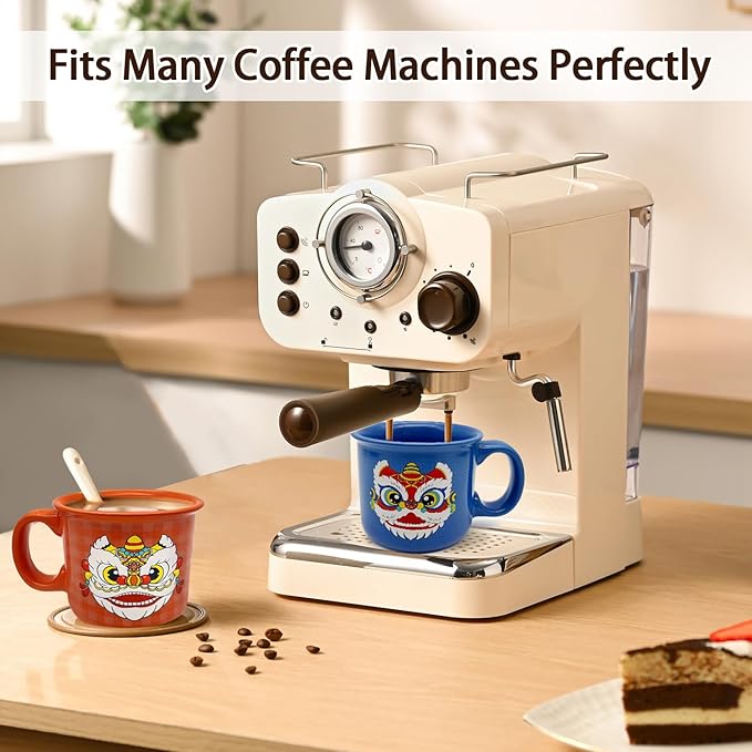 COLOR MAGIC Ceramic Coffee Mugs Set Of 2,14 oz Coffee Cups With Handle, Large Coffee Mugs Perfect For Cappuccino, Latte, Americano, Tea Bag, Beverage