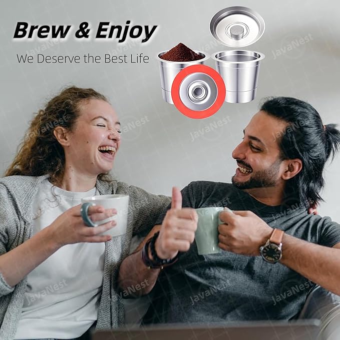 6 Pack Reusable K Cups for Keurig 2.0 & 1.0, Stainless Steel Reusable Coffee Pods for Keurig, Reusable Pods, Refillable Coffee Filter with Scoop & 6 Extra Seals (6 * new for Keurig 2.0 & 1.0)