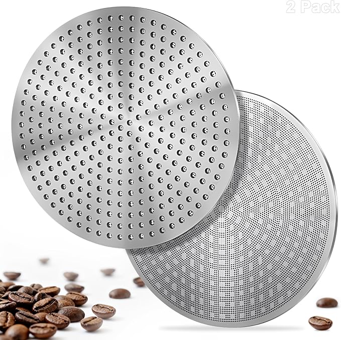 Professional Espresso Puck Screen 58mm 2 Pack - Premium 3rd Gen Dual-Layer Flow Control Coffee Filter, Precision-Engineered Stainless Steel Portafilter Screen for Perfect 58mm Basket Fit