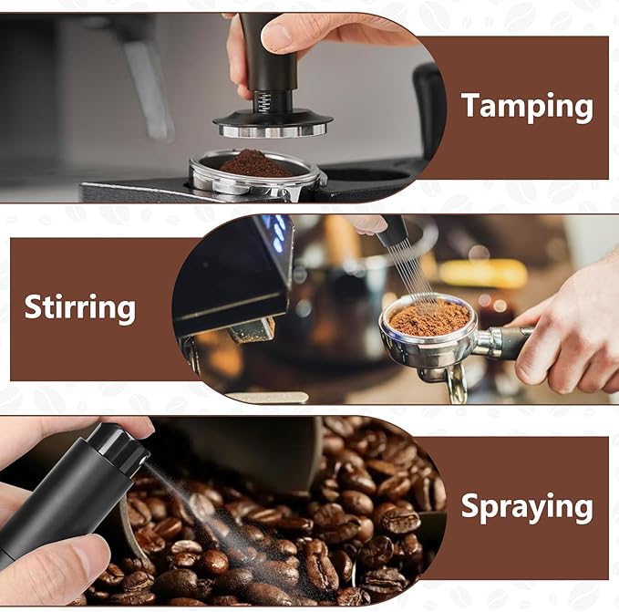 Y-Step 51mm Espresso Tamper Set with 30lb Calibrated Spring Loaded, Espresso Accessories Kit with Coffee Tamper Tool, Coffee Stirrer, Tamper Mat, Spray Bottle, Barista Hand Tamper for Espresso Machine
