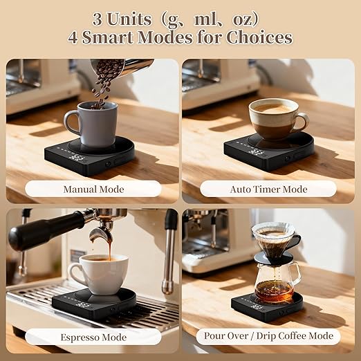Coffee Scale Mini Espresso Scale with Timer Rechargeable Portable 0.1g Precision Digital Scale for Coffee Beans,Pour-Over/Drip Coffee,Food,Kitchen,Baking,Barista Scale