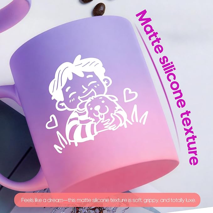 G MUGS Dog Lover Ceramic Coffee Mug - 13oz Ceramic Tea Mug with Kid & Puppy Hug Design, Gift for Men Boys Dog Enthusiasts Sunset Glow Mug