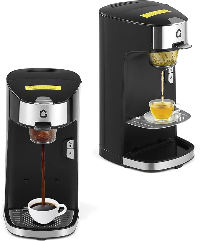 IDEALHOUSE Single Serve Coffee Maker, k Cup Compatibility, Auto Shut Off, Adjustable Tray, One-Button Fast Brew, 18.6 Oz Water Tank for Capsule, Ground & Tea, for Home, Office