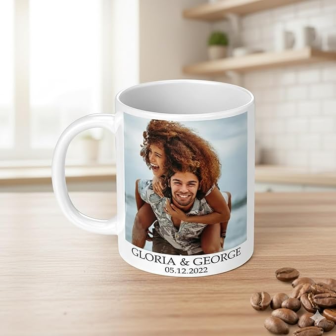 Personalized Newleywed Mug, Custom Anniversary Couple Decor, Customize Mug Couple Photo Gift, Mr & Mrs Coffee Cup, Engagement Wedding Drinking Cup