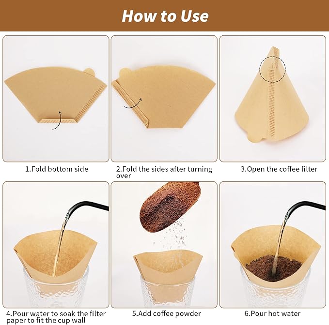 Coffee Filters #2, 240 Count Coffee Filters Natural Unbleached Disposable Coffee Filters 2 Filter Cone Paper for Coffee Makers