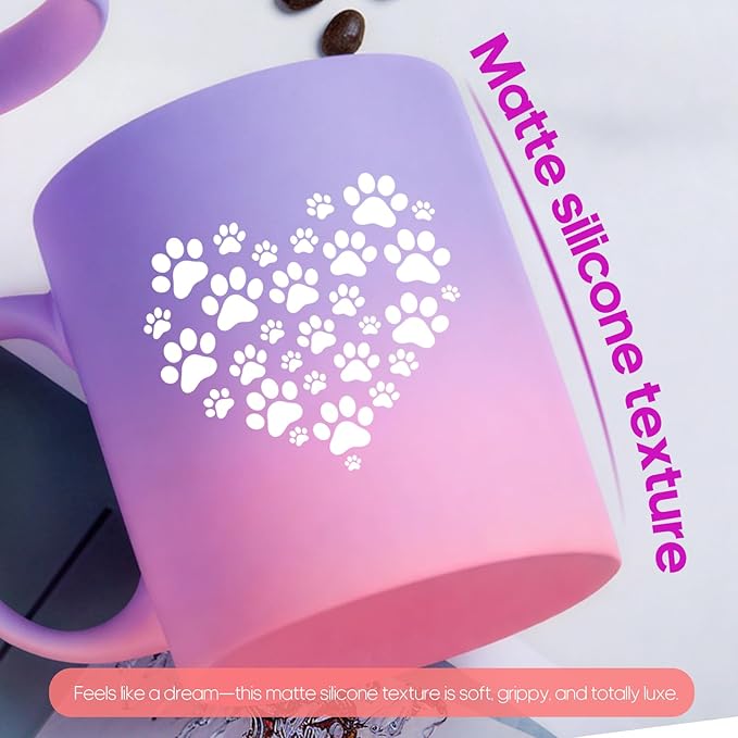 G MUGS Dog Paw Ceramic Coffee Mug, Pet Paw Print Heart Design Mug, Tea Mug, Cute Animal Lover Gift for Women Men,13oz Sunset Glow Mug
