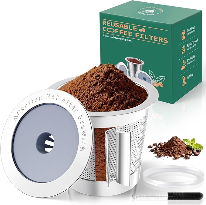 Reusable K Cups Coffee Pods for Keurig 1.0,Stainless Steel K Cups for Keurig,Kcup Refillable Coffee Pod with Double Layer Stainless Steel Coffee Filter for Richer Coffee(1 Pack)