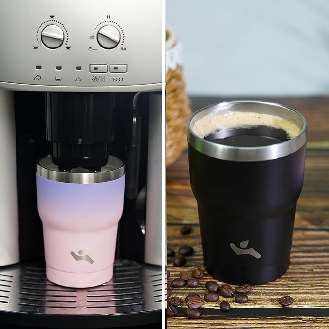 10 oz Tumbler with Handle and 2 Straw 2 Lid, Insulated Water Bottle Stainless Steel Vacuum Cup Reusable Travel Mug, Light Pink