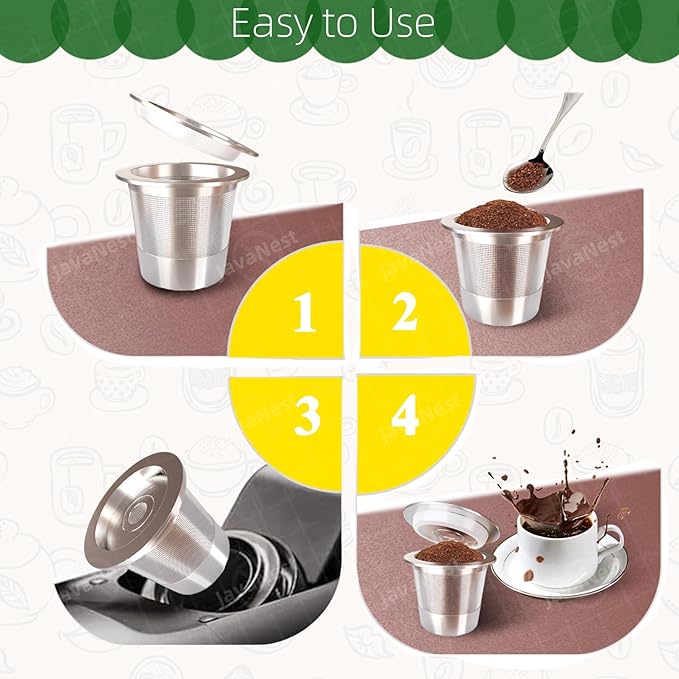 6 Pack Reusable K Cups for Keurig 1.0, Stainless Steel Reusable Coffee Pods for Keurig, Keurig Reusable Pods, Refillable Coffee Filter, Eco-Friendly, BPA-Free (6 * new for Keurig 1.0)