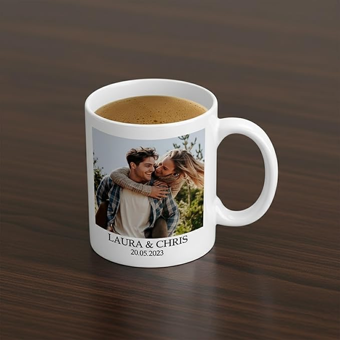 Personalized Newleywed Mug, Custom Anniversary Couple Decor, Customize Mug Couple Photo Gift, Mr & Mrs Coffee Cup, Engagement Wedding Drinking Cup