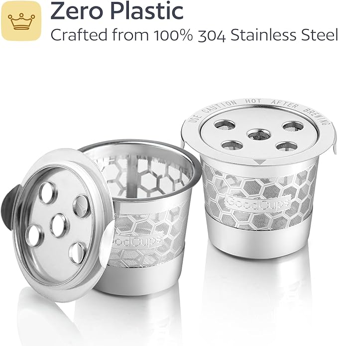 2 Stainless Steel Reusable K Cups for Keurig K Supreme, K Supreme Plus, K Slim, K-Brew Chill, K-Duo Hot & Iced with MultiStream Technology - 2 Refillable Kcups Coffee Filters for Keurig Coffee Makers