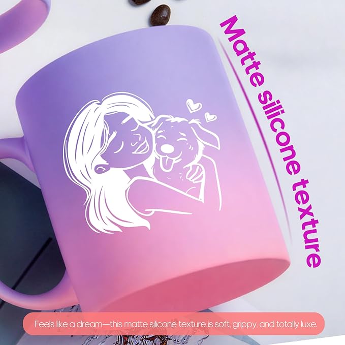 G MUGS Dog Lover Hug Ceramic Coffee Mug - 13oz Tea Mug with Girl & Dog Hug Design, Gift for Dog Owners Women Before Sunset Mug