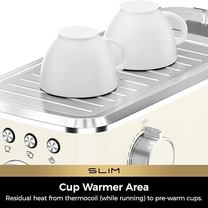 CHULUX Slim 2026 Upgrade Espresso Machine with Milk Frother Steam Wand, 20 Bar Professional Italian Pump Espresso Coffee Machine for Home Cappuccino & Latte Maker, Stainless Steel, Creamy