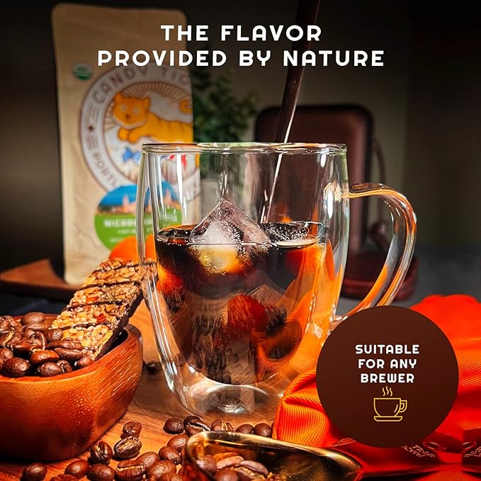 Whole Bean Coffee - Organic - Low Acid - Light Roast - Single Origin - 100% Arabica - Nicaraguan Coffee Beans. Direct Trade - Shade-grown - Gourmet Coffee - 12 oz