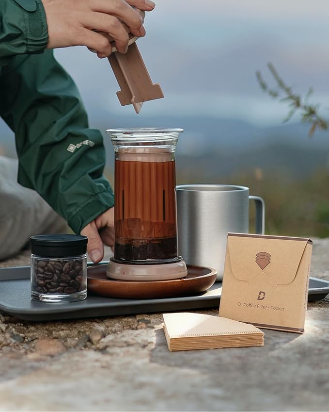 D1 Coffee Filters-Pocket 100ct, Compostable, Disposable Coffee Filters Fits D1 All-in-One Coffee Press