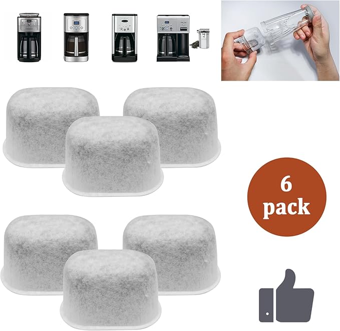 6 Pack Charcoal Water Filters for Breville Espresso Machine,Disposable Coffee Filters for Breville BWF100 Replacement
