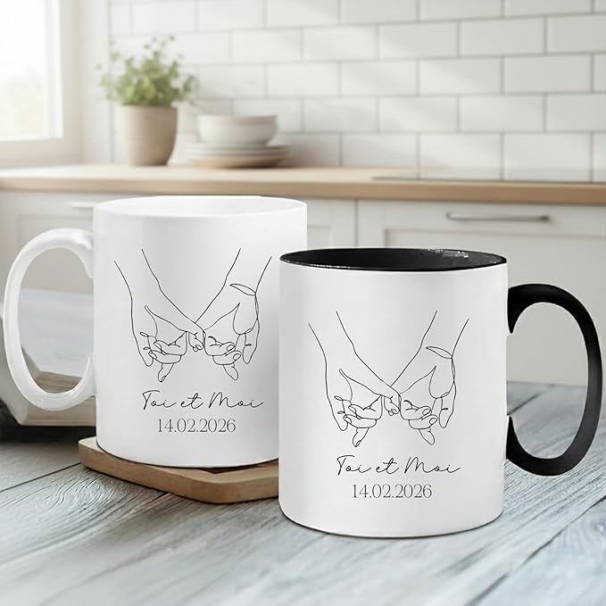 Personalized Mr & Mrs Coffee Mugs, Husband and Wife Mugs, Mr and Mrs Mug, Custom Couple Coffee Drinking Cup, New Bride Groom Wedding Cup Set of 2