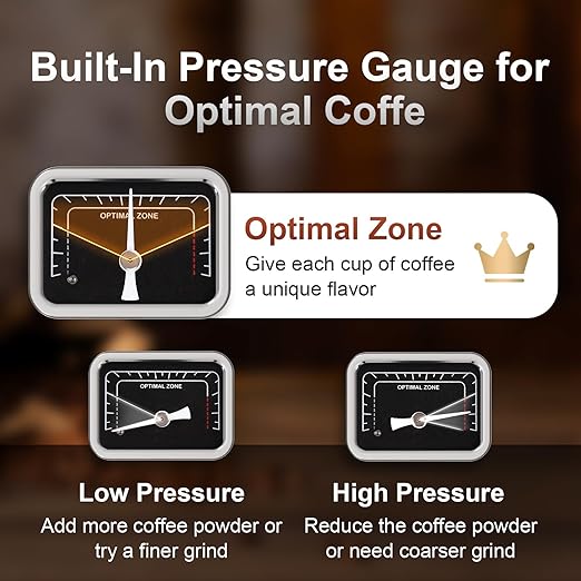 Espresso Machine 20 Bar, Compact Espresso Coffee Machine with Steam Milk Frother & 47oz Removable Water Tank, Hot Water Function for Home Cappuccino, Latte