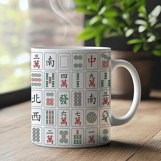 Mahjong Gifts Mug, Mahjong Gifts for Women Coffee Cup Ceramic, Gift for Mah Jong Players Lovers, Mah Jong Ceramic Coffee Tea Mug 11 oz