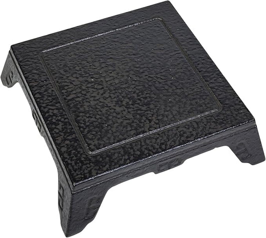 Cast Iron Trivet for Tea Kettles or Pots, Kitchen Counter Decor and Accessories Heat Resistant Mat for Serving Dishs or Pans, Holder Pads for Tea Table and Countertop (Dark Coffee, 5.9", Square)