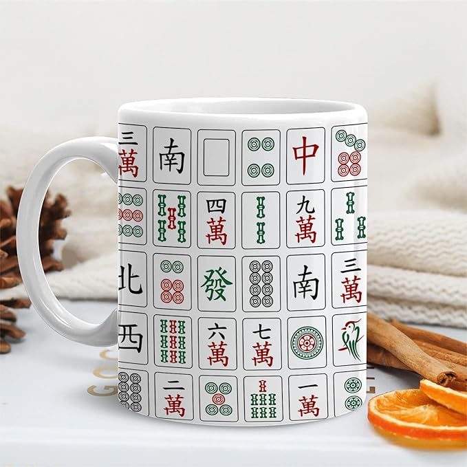 Mahjong Gifts Mug, Mahjong Gifts for Women Coffee Cup Ceramic, Gift for Mah Jong Players Lovers, Mah Jong Ceramic Coffee Tea Mug 11 oz