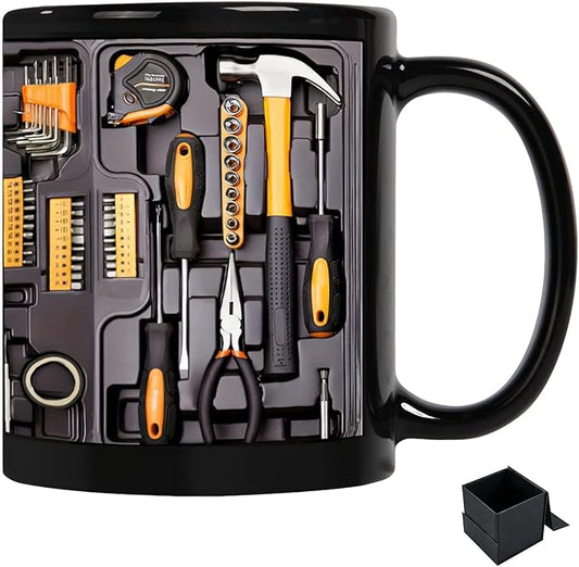 2026 New Mechanic Tool Kit with Fun 3D Printed Pattern Mug, 11oz Ceramic mechanical toolbox coffee cup Set, Perfect for Birthdays, Valentine's Day, and Father's Day