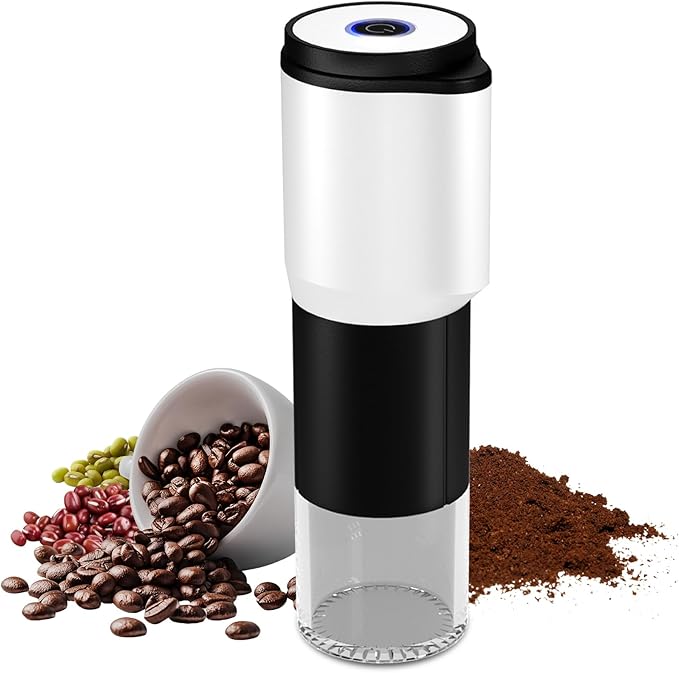 Portable Electric Coffee Grinder,Features a Built-in 1300mAh Rechargeable Battery, Adjustable Grind Settings for Coffee Beans/Grains,Portable Coffee Grinder for Home,Camping and Travel Use