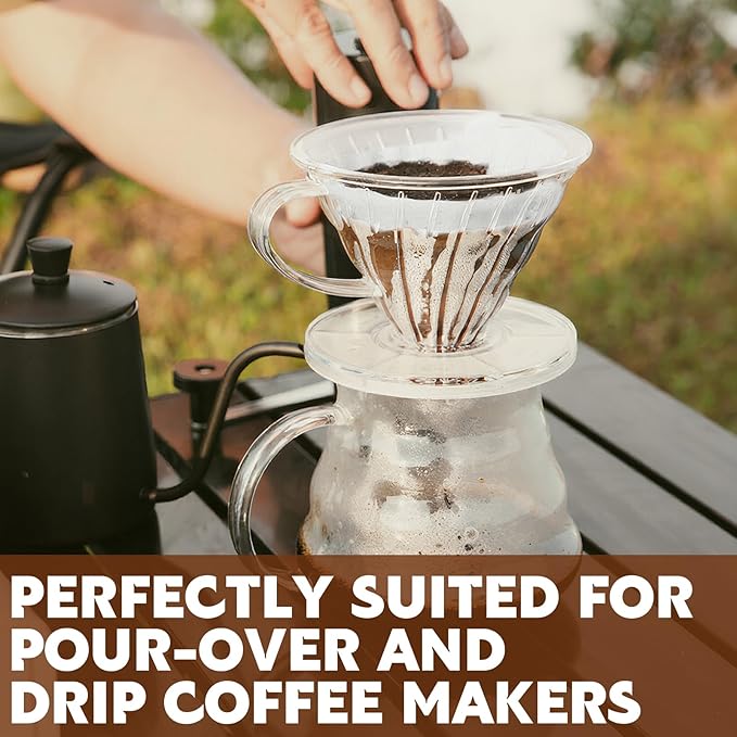 DTFMZOV 200 Count Cone Coffee Filters, Coffee Filters #2 Disposable, V60 Cone Paper Filter for Pour Over and Drip Coffee Maker, Suitable for Home Coffee Shop (White，2-4 Cup)