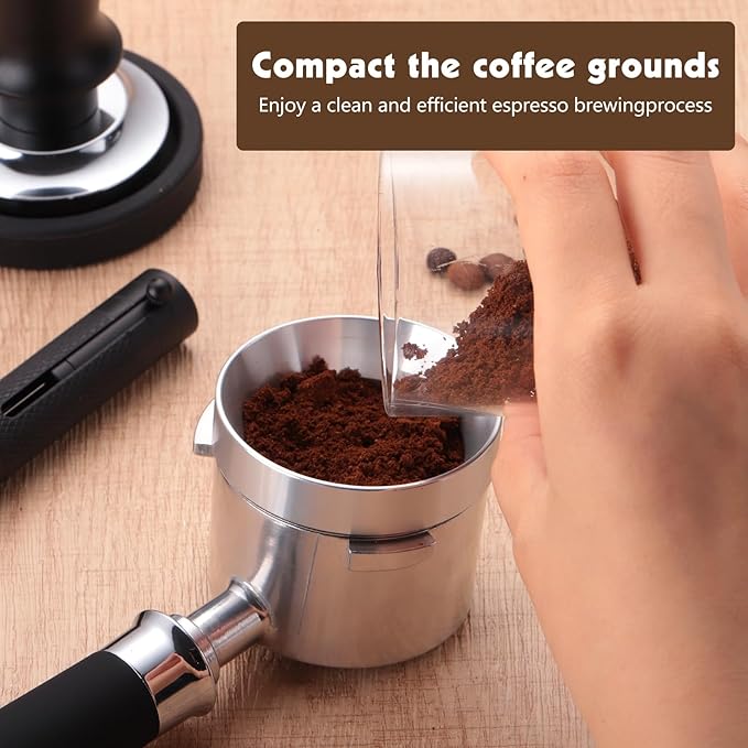 51mm Espresso Accessories Kit, includes a Coffee Tamper, Espresso WDT Tool, Magnetic Dosing Funnel and Round Silicone Pad, Espresso Coffee Tamper Set for Portafilter Barista Tools