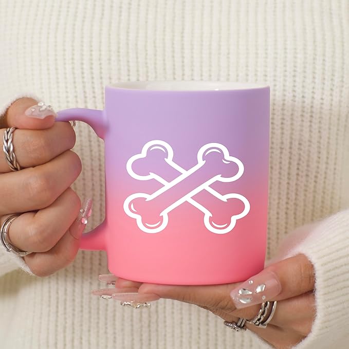 G MUGS Dog Bone Ceramic Coffee Mug - 13oz Tea Mug with Crossed Dog Bones Design, Cute Dog Lover Mug for Pet Owners, Gift for Women Men Sunset Glow Mug