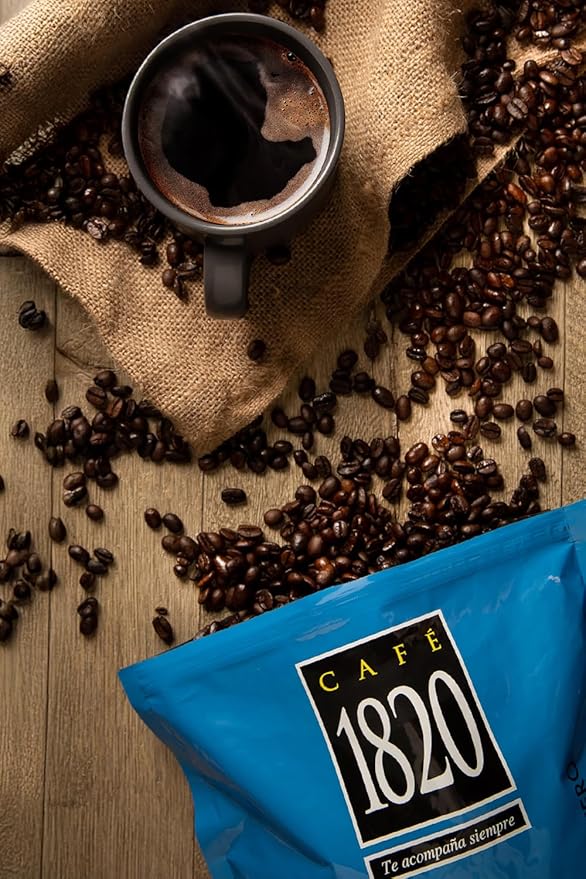 Café 1820 Whole Bean, Premium Costa Rican Whole Bean Coffee, 100% Arabica, Dark Roast Coffee Beans, High Altitude Blend With Aroma & Fruity Notes, 35 oz
