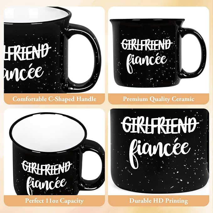 Physkoa Lesbian Wedding Gift – Funny Lesbian Gift for Her, 11oz Ceramic Coffee Cups for Lesbian Couple, Engagement or Anniversary