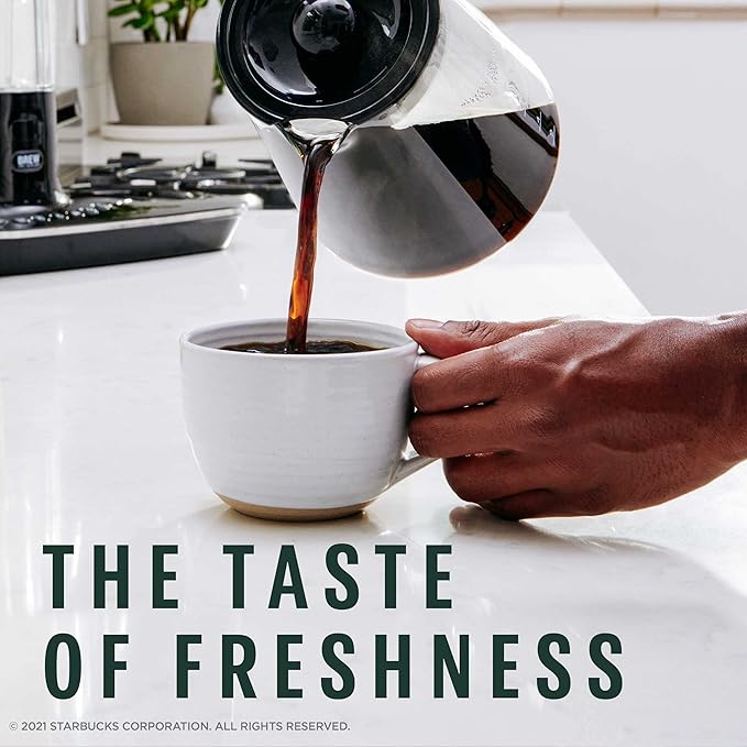 Starbucks Whole Coffee Beans, Dark Roast Hot or Iced Coffee, Espresso Roast, Six 18 oz Bags