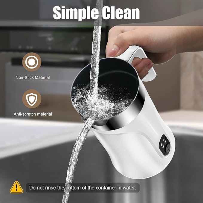 Ovetedot Milk Frother, 4-in-1 Milk Frother and Steamer, 10.1oz/300ml Automatic Hot and Cold Foam Maker and Milk Warmer, Electric Milk Frother for Coffee, Latte, Cappuccino, Matcha(White)
