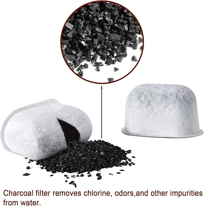 6 Pack Charcoal Water Filters for Breville Espresso Machine,Disposable Coffee Filters for Breville BWF100 Replacement