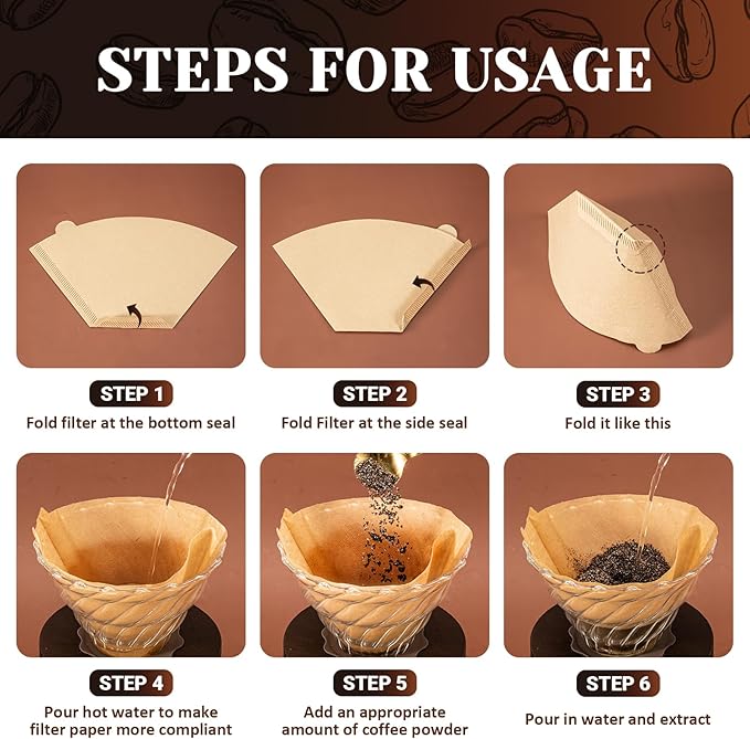 100 Count Coffee Filters #4, Premium Cone Coffee Filters 8-12 cup, Unbleached Natural Paper, Disposable Coffee Filters 4 Cone Paper for Pour Over and Drip Coffee Maker