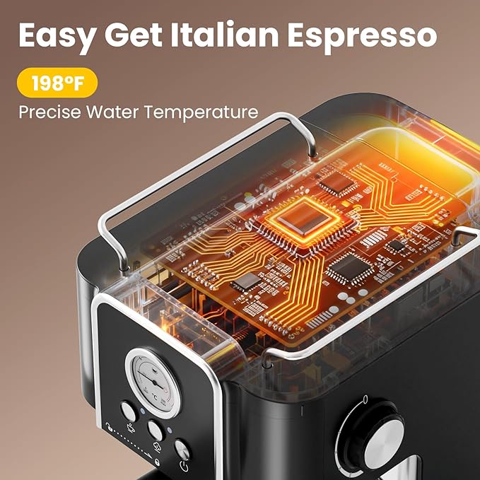 olayks. Professional 20-Bar Espresso Coffee Maker, Semi-Automatic with Steam Wand Milk Frother, All-in-One Machine with 1.8L Removable Tank for Latte Cappuccino, Easy Clean