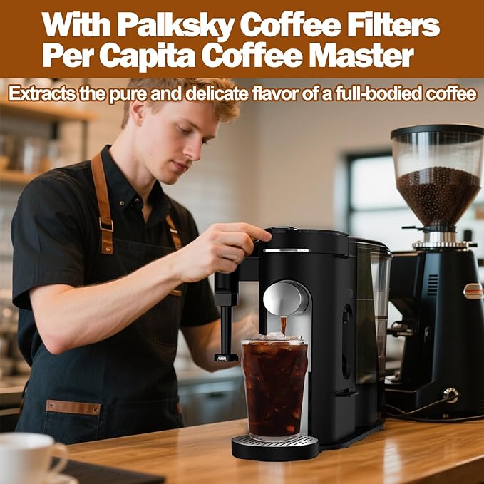 Palksky 150PCS Disposable Coffee Filters for Ninja PB051/PB041 Makers, Premium Replacement Paper Filter for Ninja Pod & Grounds Specialty Single-Serve, Enhance Flavor & Reduce Bitterness