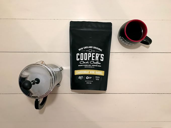 Wine Barrel Chardonnay Aged Kenya AA Beans, Incredibly Complex & Smooth, Roasted Fresh - Whole bean 12oz Bag