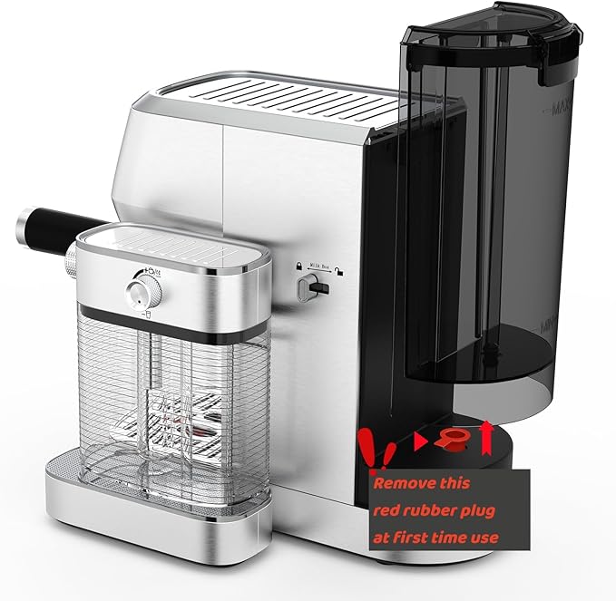 MAttinata Cappuccino Machine 20 Bar, Professional Espresso Machines for Home and Office with Automatic Milk Frothering System, Barista Compact Latte Maker for Coffee Lovers, Stainless Steel-Mattino