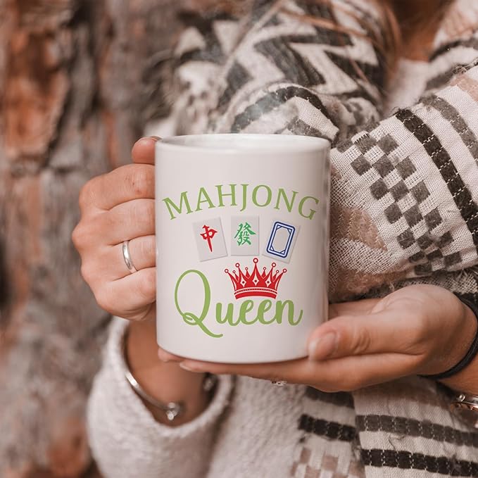 Mahjong Gifts Mug, Mah Jong Gifts for Women Coffee Cup Ceramic, Gift for Mah Jong Players Lovers, Mahjong Accessories Ceramic Coffee Tea Mug 11 oz