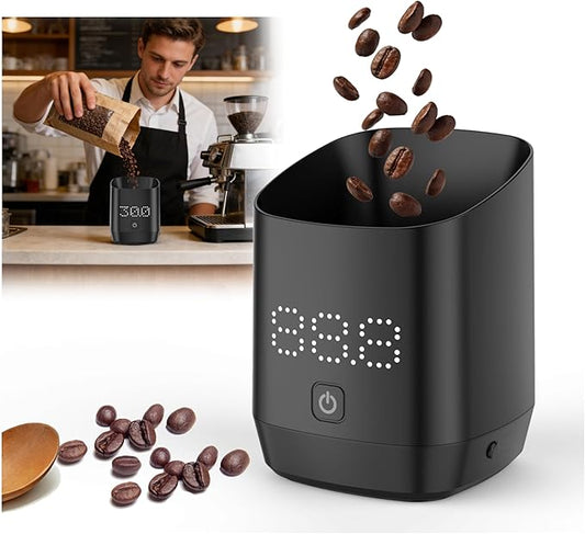 Digital Dosing Cup for Espresso with LED Scale - High Precision Coffee Grounds Measurer, Barista-Strength Brewing Accessory & Perfect Coffee Lover Gift (Black, Sleek Design)
