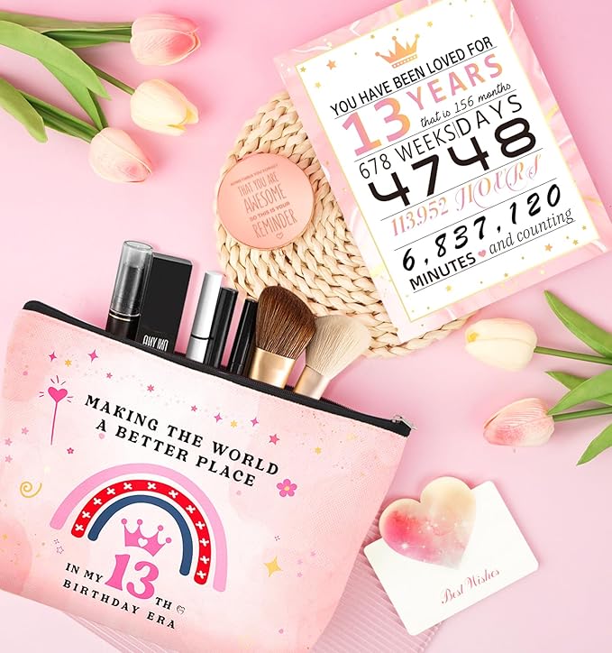 13 Year Old Girl Gifts, 13th Birthday Gifts for Girls Birthday Gifts for 13 Year Old Girl, Gift Ideas for Teen, Daughter, Niece, Granddaughter, Official Teenager 13th Birthday Decorations for Her