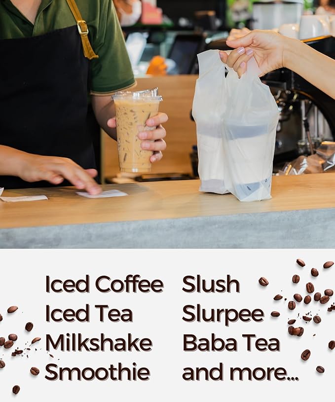 100 Pack 20 oz Clear Plastic Cups with Strawless-Sip-Lids, Disposable Cups Plastic Iced Coffee Cups, To Go Cups with Sip Through Lids for Smoothie, Milkshake, Cold Drinks for Party, Wedding, Event