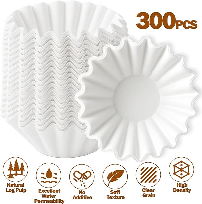 Palksky Disposable Coffee Filter for Ninja Coffee Maker PB051/PB041, 300Count Replacement Filters for Ninja Pod & Grounds Specialty Single-Serve Coffee Machine, White
