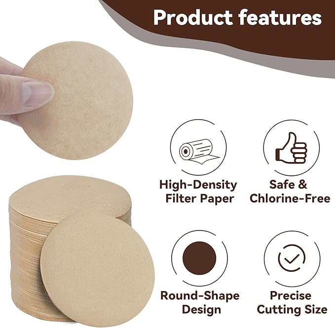 Paper Coffee Filters Compatible with OXO Cold Brew Coffee Maker, 500 Pcs Disposable Brown Filter Paper for OXO 32 Ounce ＆ Compact Cold Brew Maker