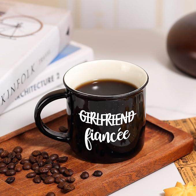 Physkoa Lesbian Wedding Gift – Funny Lesbian Gift for Her, 11oz Ceramic Coffee Cups for Lesbian Couple, Engagement or Anniversary