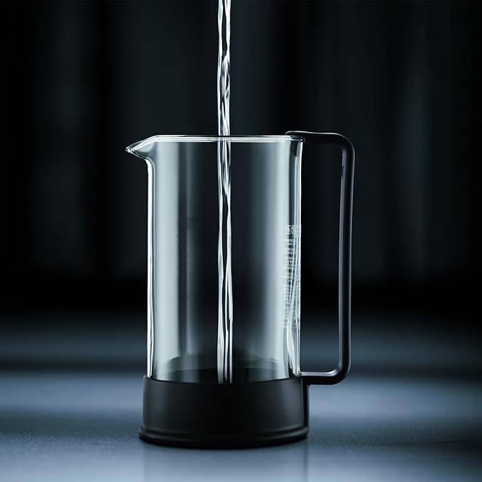 Bodum 12oz Brazil French Press Coffee Maker, High-Heat Borosilicate Glass, Black - Made in Portugal