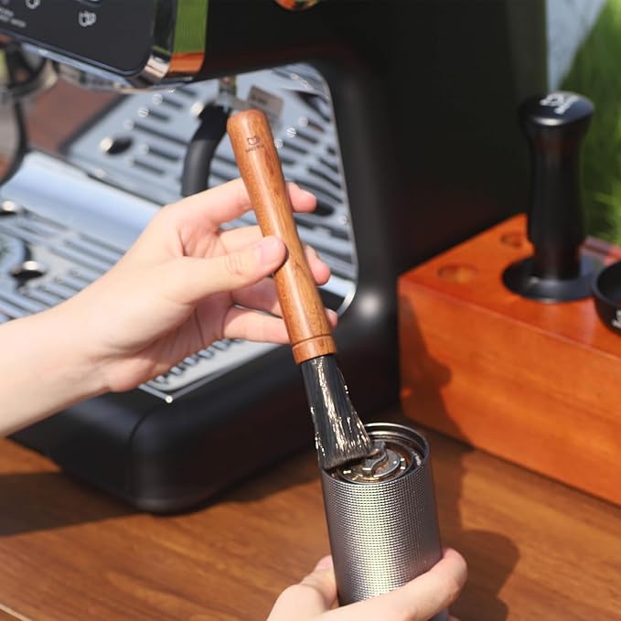MEION Coffee Grinder Brush, Espresso Brush Tool, Mahogany Coffee Cleaning Brush Coffee Brush Grinder Cleaner Espresso Cleaning Brush Barista Tools for Coffee Lovers